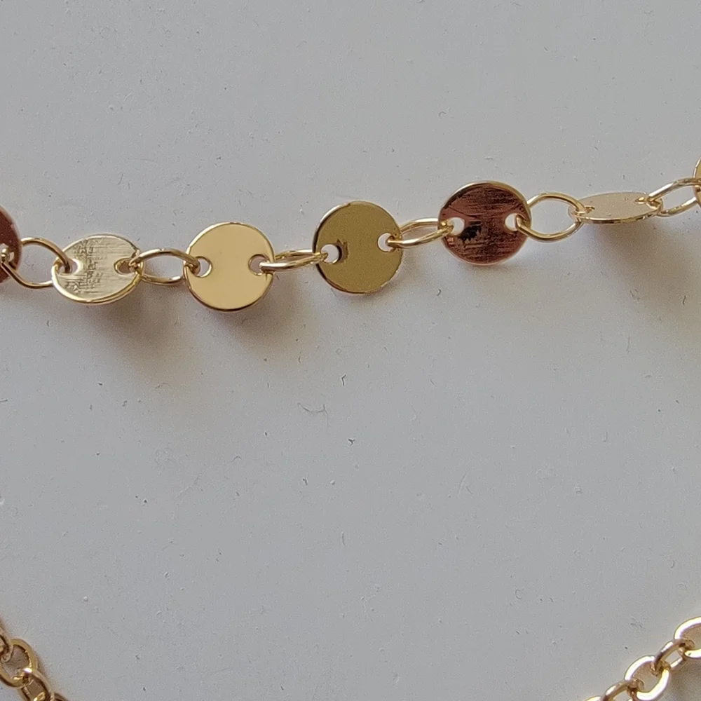 Layered Necklace Gold Tone Pearl Drop